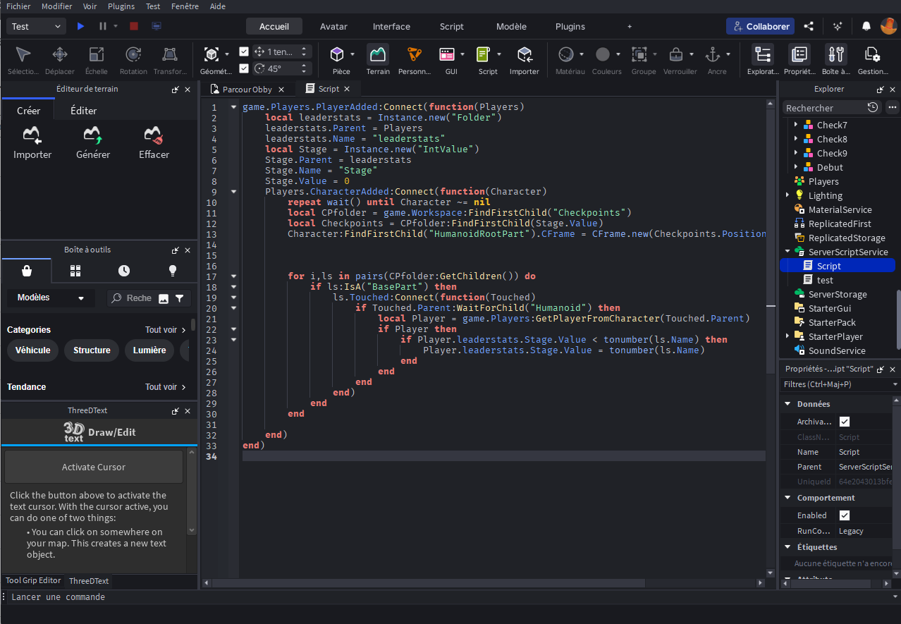 Création jeu en LUA
